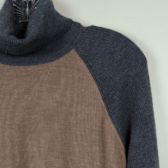 Pendleton Merino Wool Ragland Turtleneck Sweater Camel Gray Size L - Picture 3 of 9